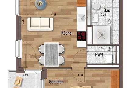 Wohnung Mönchengladbach - 2 Zimmer, 60 m&sup2;, 830&euro; | Angebot:26997388