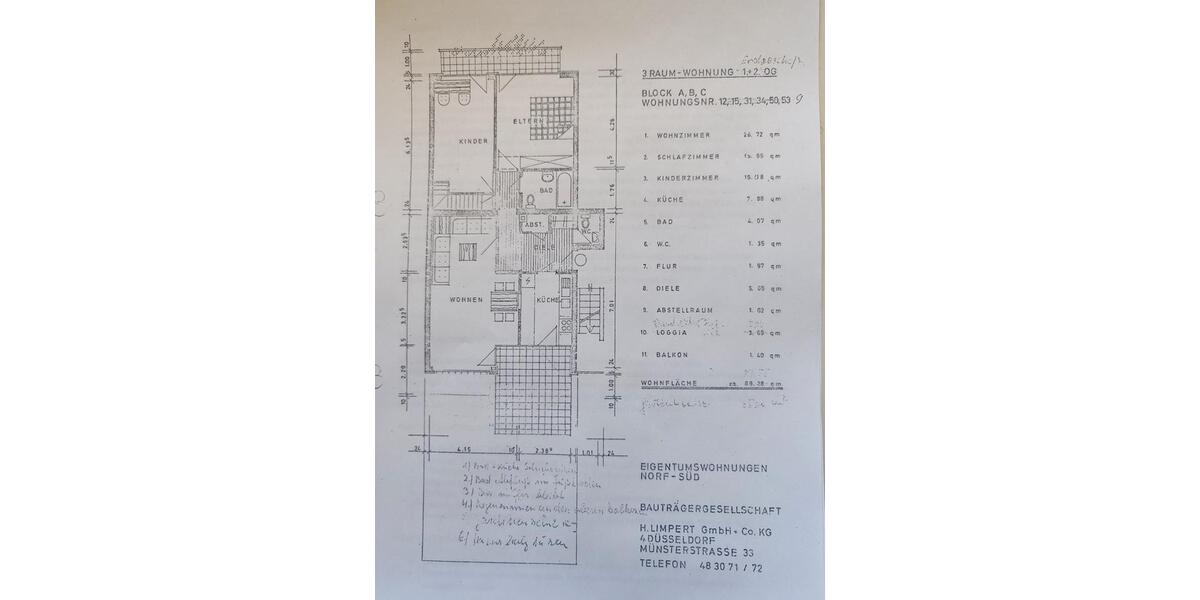 Etagenwohnung Neuss Erfttal - 3 Zimmer, 91 m&sup2;, 272.000&euro; | Angebot:27474990