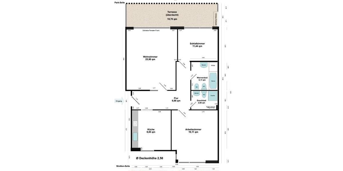 Etagenwohnung Düsseldorf Stadtbezirk 9 - 3 Zimmer, 95 m&sup2;, 449.000&euro; | Angebot:27475035