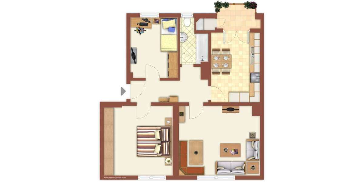 Etagenwohnung Mönchengladbach Heyden - 3 Zimmer, 68 m&sup2;, 719&euro; | Angebot:27485627