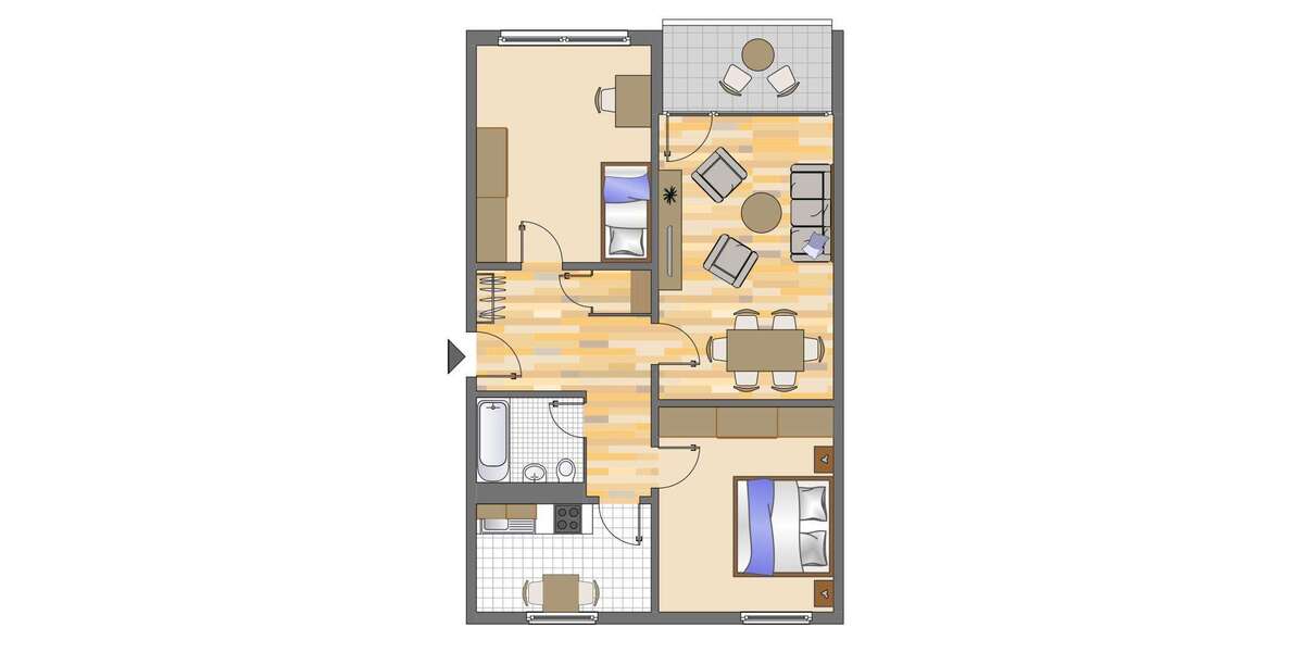 Etagenwohnung Neuss Norf - 3 Zimmer, 75 m&sup2;, 799&euro; | Angebot:27485681