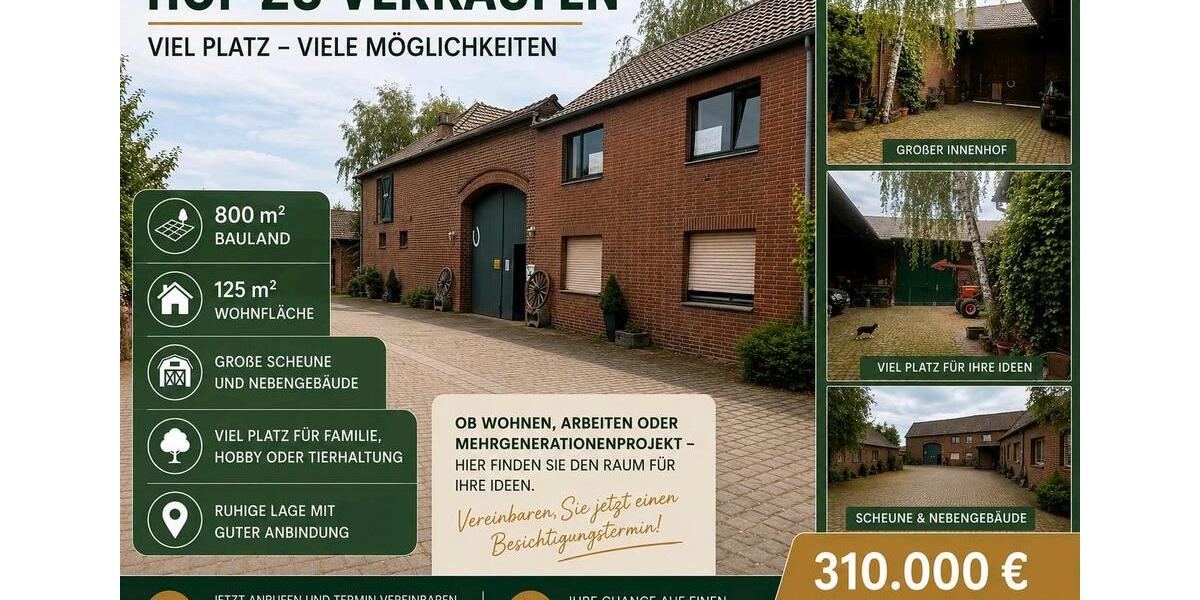 Bauernhaus, Landhaus Jüchen - 6 Zimmer, 125 m&sup2;, 310.000&euro; | Angebot:27242745