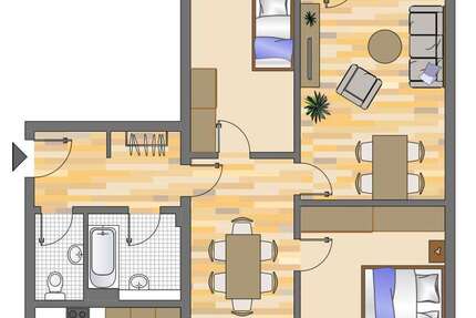 Wohnung Düsseldorf Hassels - 3 Zimmer, 80 m&sup2;, 1.004&euro; | Angebot:27485579